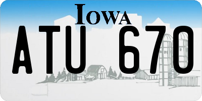 IA license plate ATU670