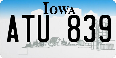 IA license plate ATU839
