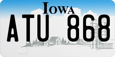 IA license plate ATU868