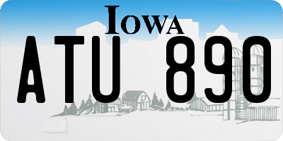 IA license plate ATU890