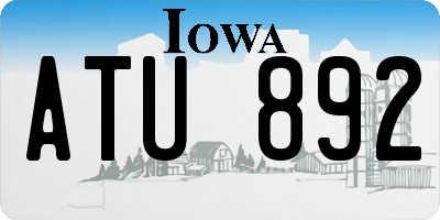 IA license plate ATU892