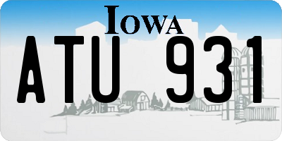 IA license plate ATU931