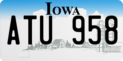 IA license plate ATU958