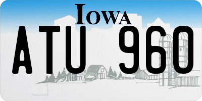 IA license plate ATU960