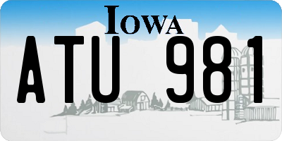 IA license plate ATU981