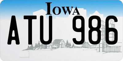 IA license plate ATU986