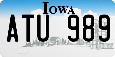 IA license plate ATU989