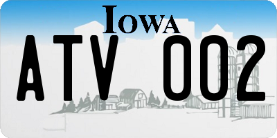 IA license plate ATV002