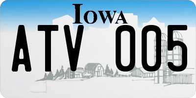 IA license plate ATV005