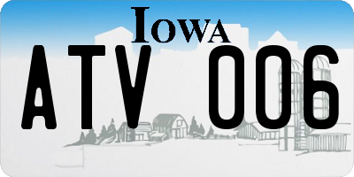 IA license plate ATV006