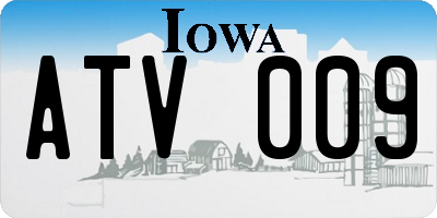 IA license plate ATV009