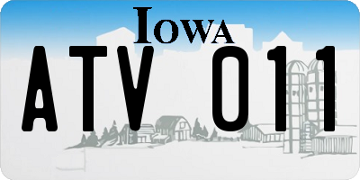 IA license plate ATV011