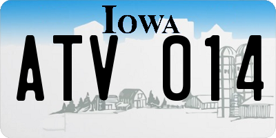 IA license plate ATV014
