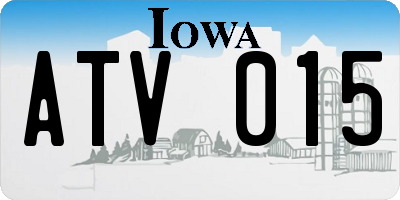 IA license plate ATV015