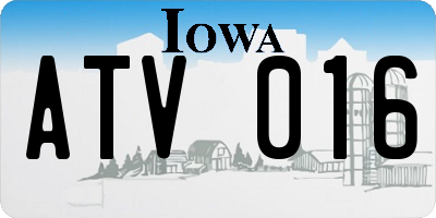 IA license plate ATV016