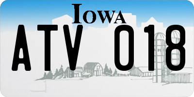 IA license plate ATV018