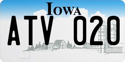 IA license plate ATV020