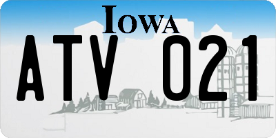 IA license plate ATV021