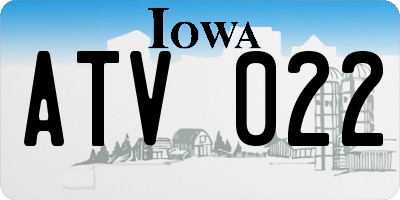 IA license plate ATV022