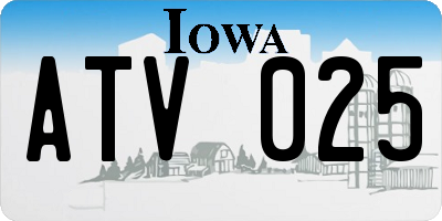 IA license plate ATV025