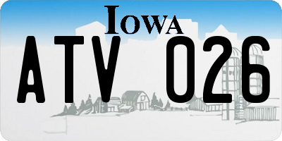 IA license plate ATV026