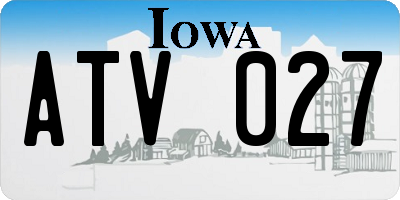 IA license plate ATV027