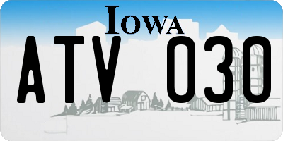 IA license plate ATV030
