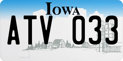 IA license plate ATV033