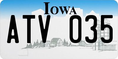 IA license plate ATV035