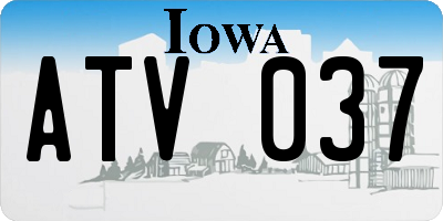 IA license plate ATV037
