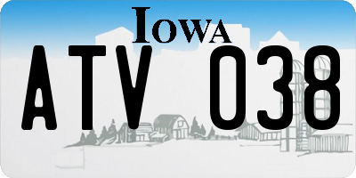 IA license plate ATV038