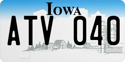 IA license plate ATV040