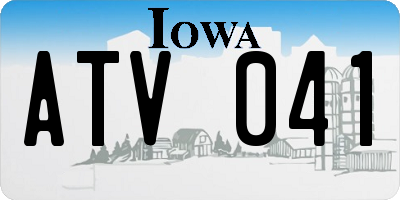 IA license plate ATV041