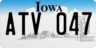 IA license plate ATV047