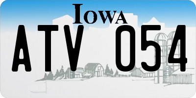 IA license plate ATV054