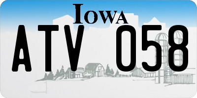 IA license plate ATV058