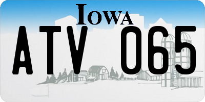 IA license plate ATV065