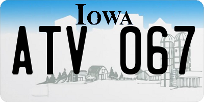 IA license plate ATV067