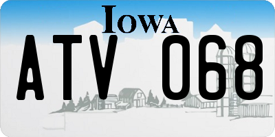 IA license plate ATV068
