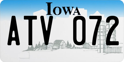 IA license plate ATV072