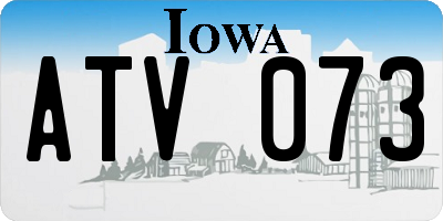 IA license plate ATV073