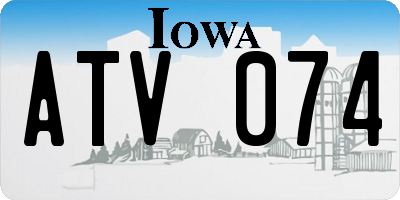 IA license plate ATV074