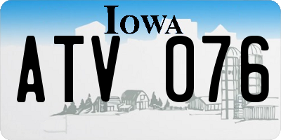 IA license plate ATV076