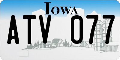 IA license plate ATV077