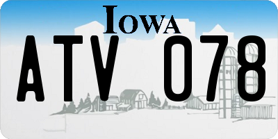 IA license plate ATV078