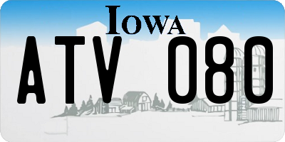 IA license plate ATV080