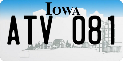 IA license plate ATV081