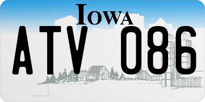 IA license plate ATV086