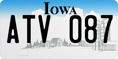 IA license plate ATV087