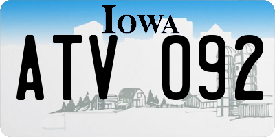 IA license plate ATV092